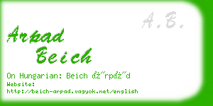 arpad beich business card